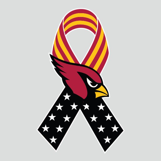 Arizona Cardinals Ribbon American Flag logo iron on paper